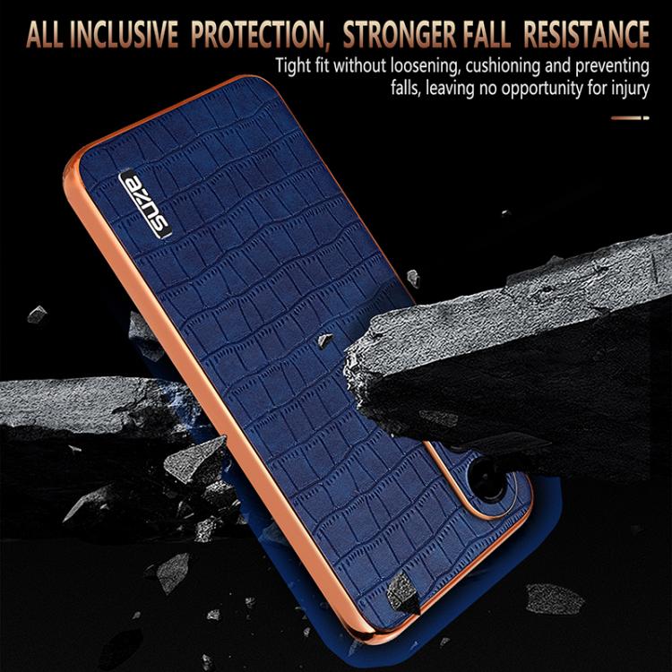 For Samsung Galaxy S25 Edge 5G AZNS Electroplated Frame Crocodile Texture Full Coverage Phone Case