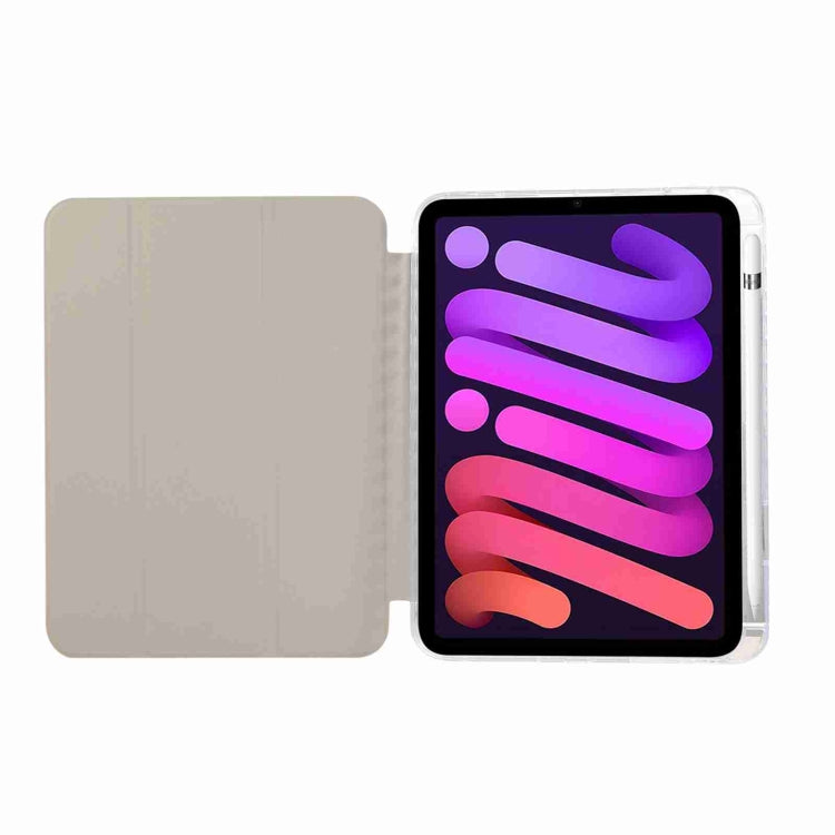For iPad 2025 / 2022 Carbon Fiber Clear Acrylic 3-Fold Leather Tablet Case