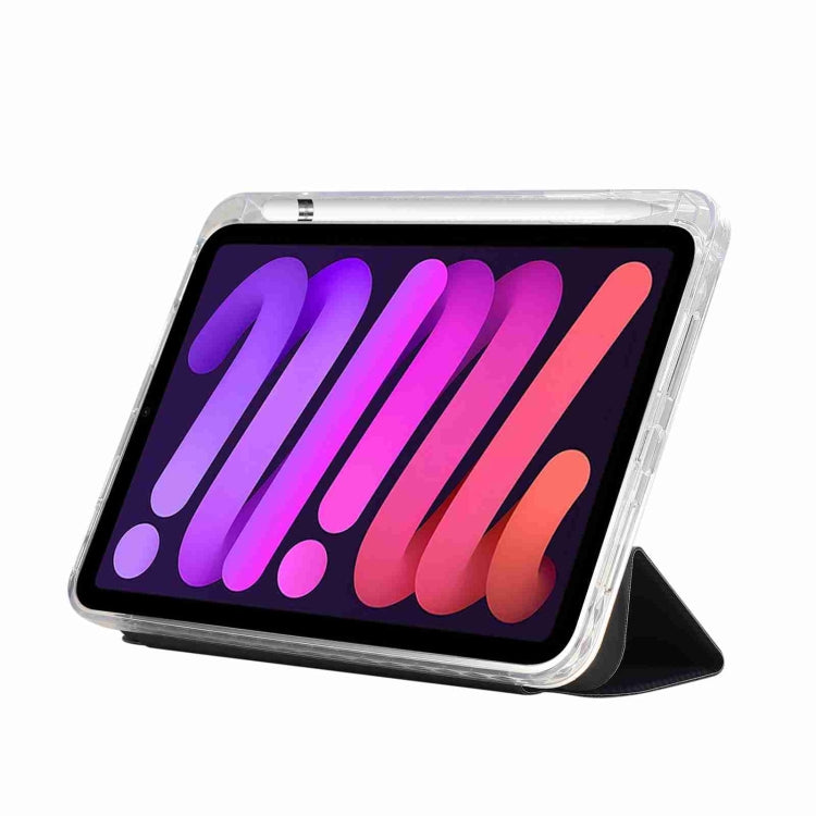 For iPad 2025 / 2022 Carbon Fiber Clear Acrylic 3-Fold Leather Tablet Case