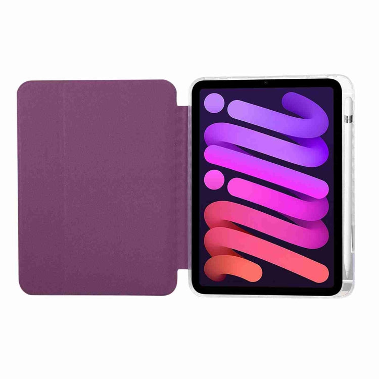 For iPad 2025 / 2022 Carbon Fiber Clear Acrylic 3-Fold Leather Tablet Case