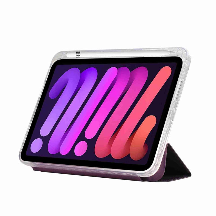 For iPad 2025 / 2022 Carbon Fiber Clear Acrylic 3-Fold Leather Tablet Case