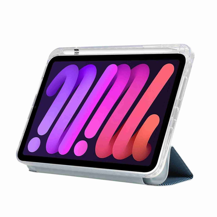For iPad 2025 / 2022 Carbon Fiber Clear Acrylic 3-Fold Leather Tablet Case