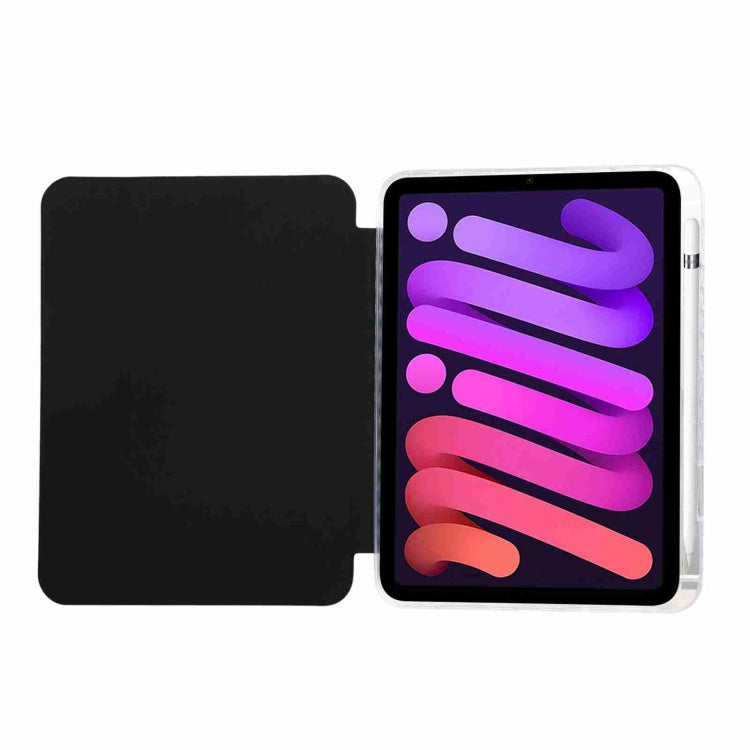 For iPad 2025 / 2022 Carbon Fiber Clear Acrylic 3-Fold Leather Tablet Case