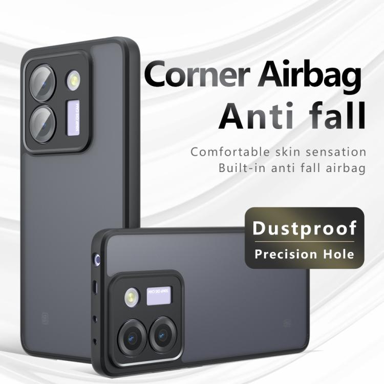 For Xiaomi Poco M7 Pro 5G Armor Precise Hole PC Hybrid TPU Phone Case - Transparent