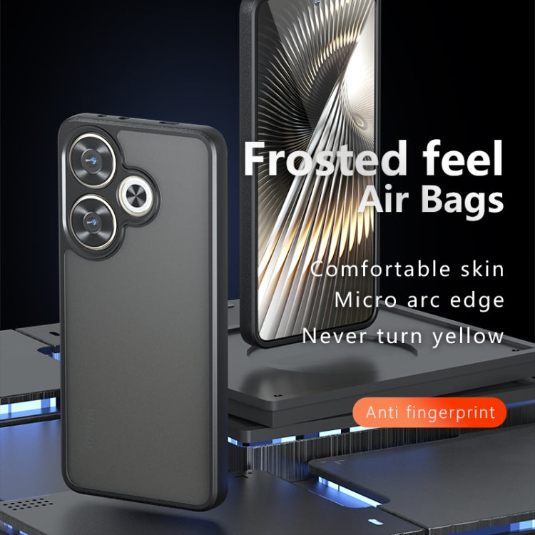 For Xiaomi Poco F6 Armor Precise Hole PC Hybrid TPU Phone Case - Frosted Black