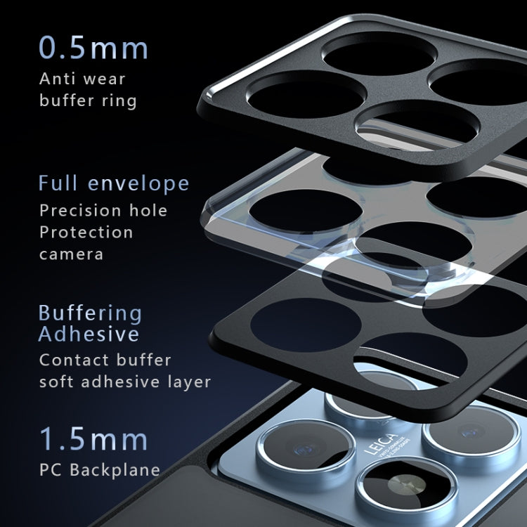 For Xiaomi 14T Pro Armor Precise Hole PC Hybrid TPU Phone Case - Frosted Black