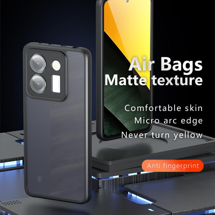 For Xiaomi Poco M7 Pro 5G Armor Precise Hole PC Hybrid TPU Phone Case - Frosted Black