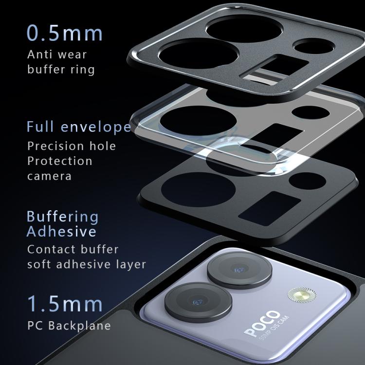 For Xiaomi Poco M7 Pro 5G Armor Precise Hole PC Hybrid TPU Phone Case - Frosted Black