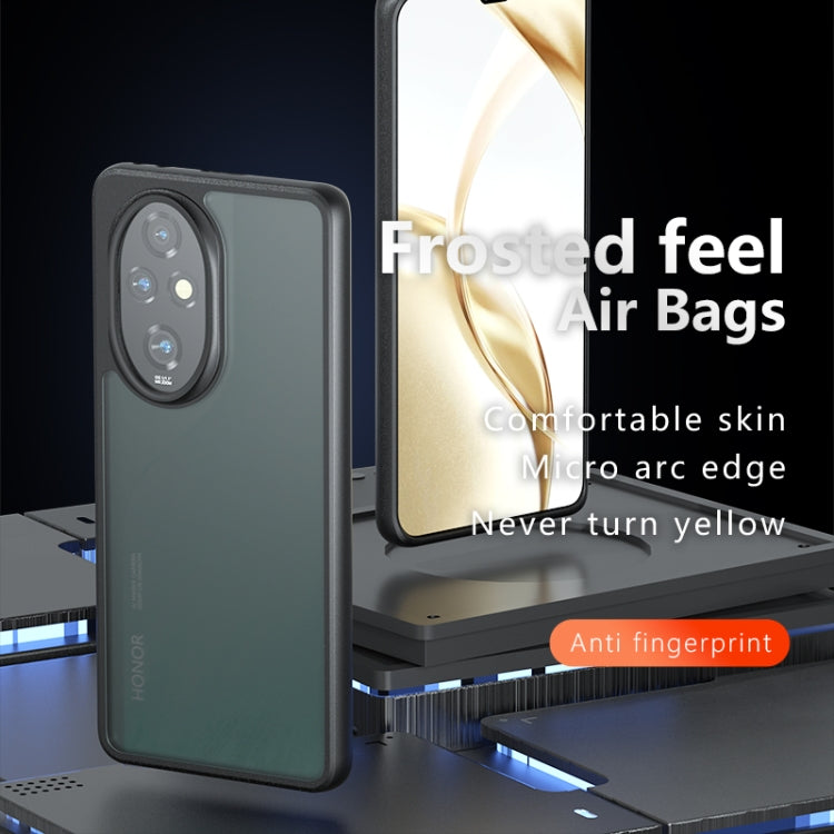 For Honor 200 Pro Armor Big Pore PC Hybrid TPU Phone Case - Frosted Black