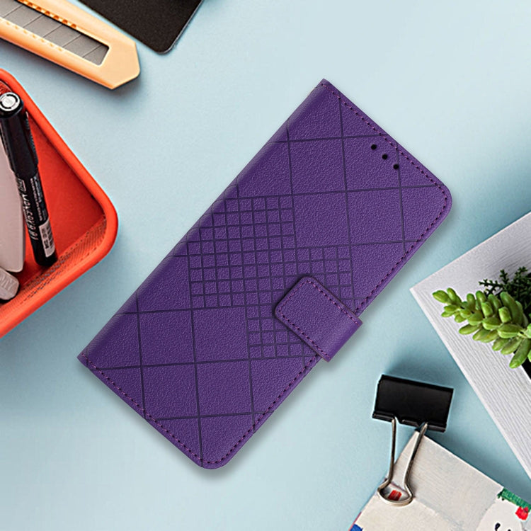 For Samsung Galaxy S25 Ultra 5G Rhombic Grid Texture Leather Phone Case