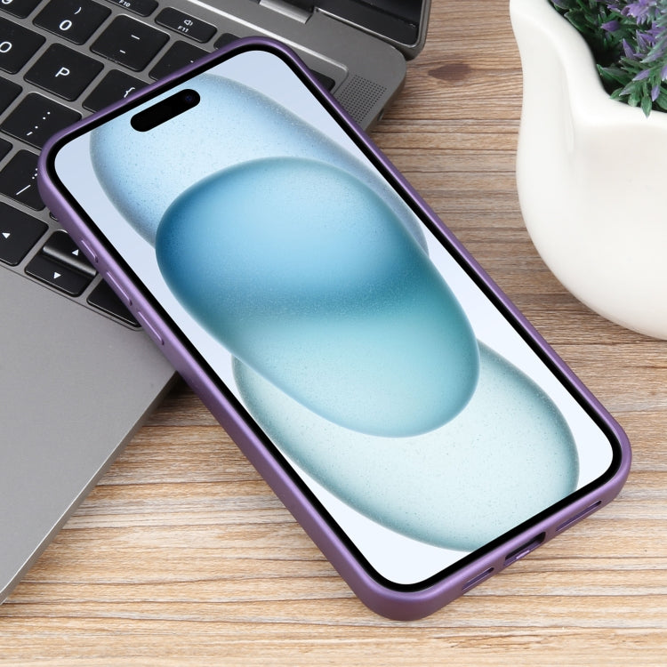 For iPhone 15 Plus Pure Color Honeycomb Aromatherapy MagSafe Phone Case