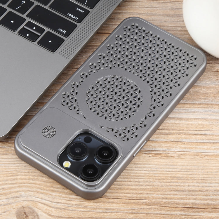 For iPhone 14 Pro Pure Color Honeycomb Aromatherapy MagSafe Phone Case