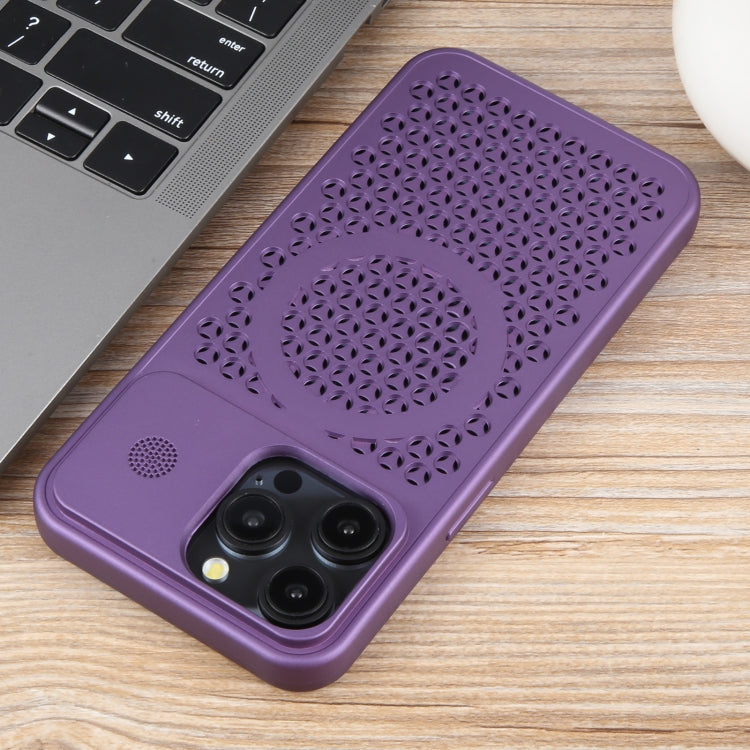 For iPhone 14 Pro Max Pure Color Honeycomb Aromatherapy MagSafe Phone Case
