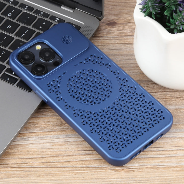 For iPhone 14 Pro Max Pure Color Honeycomb Aromatherapy MagSafe Phone Case