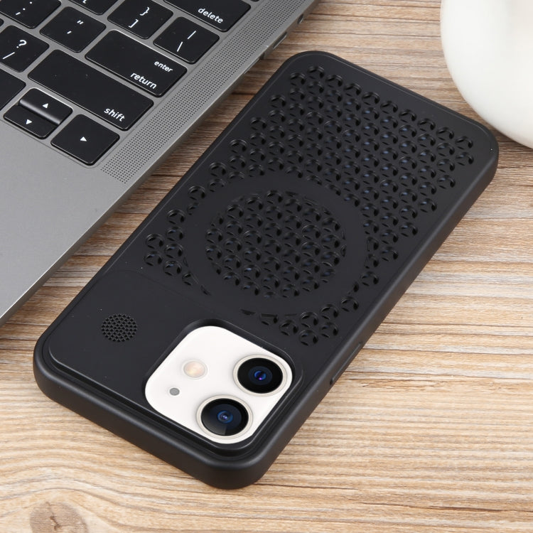 For iPhone 12 Pure Color Honeycomb Aromatherapy MagSafe Phone Case