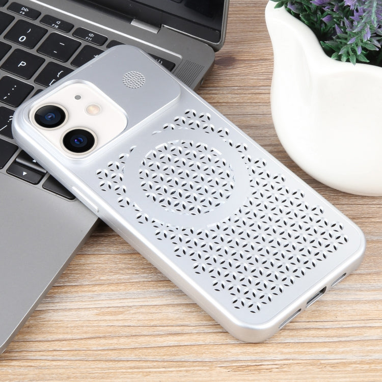 For iPhone 12 Pure Color Honeycomb Aromatherapy MagSafe Phone Case