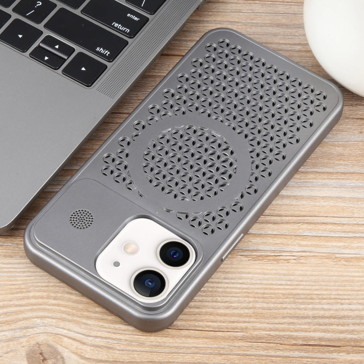 For iPhone 12 Pure Color Honeycomb Aromatherapy MagSafe Phone Case