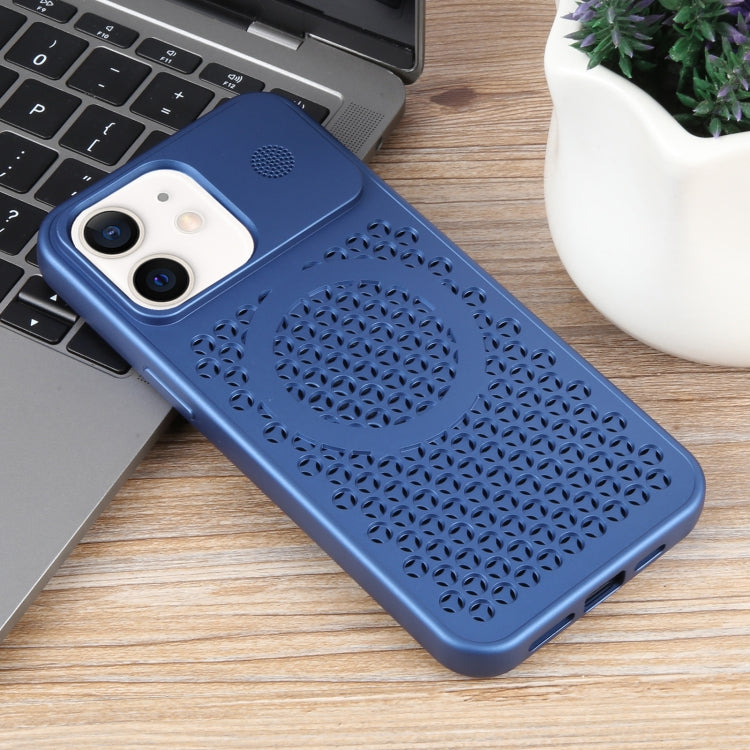 For iPhone 12 Pure Color Honeycomb Aromatherapy MagSafe Phone Case