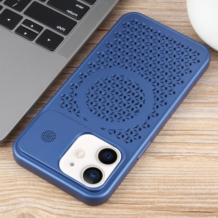 For iPhone 12 Pure Color Honeycomb Aromatherapy MagSafe Phone Case