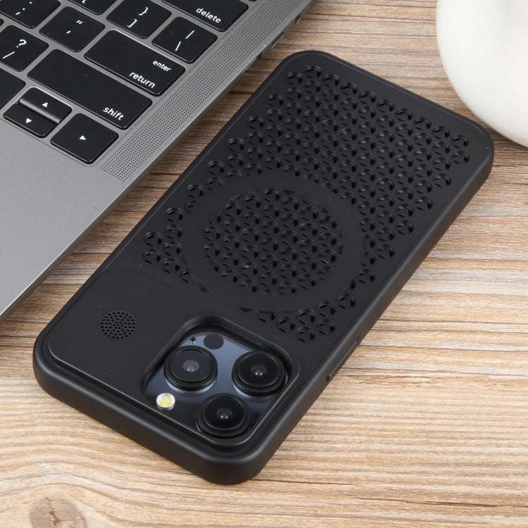 For iPhone 12 Pro Pure Color Honeycomb Aromatherapy MagSafe Phone Case