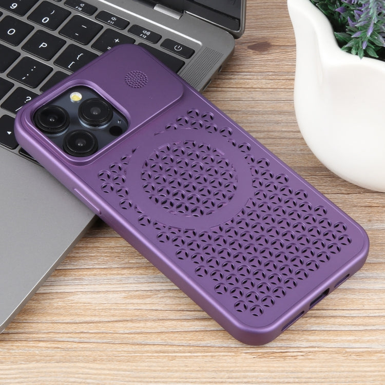 For iPhone 12 Pro Pure Color Honeycomb Aromatherapy MagSafe Phone Case
