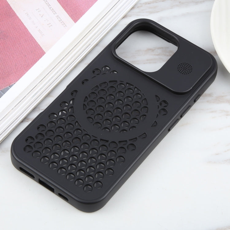 For iPhone 16 Pro Max Pure Color Honeycomb Aromatherapy MagSafe Phone Case
