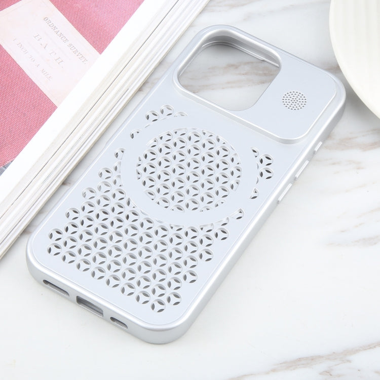 For iPhone 16 Pro Max Pure Color Honeycomb Aromatherapy MagSafe Phone Case