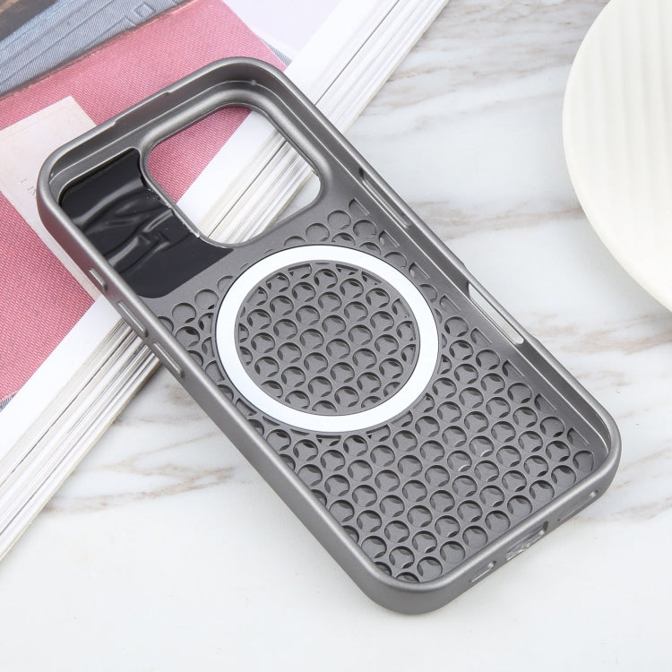 For iPhone 16 Pro Max Pure Color Honeycomb Aromatherapy MagSafe Phone Case