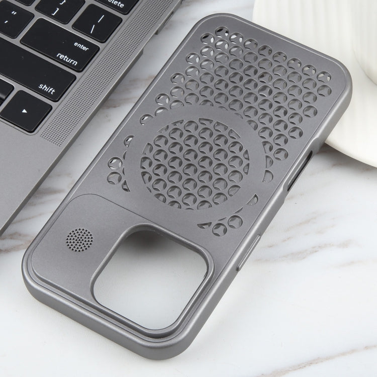 For iPhone 16 Pro Max Pure Color Honeycomb Aromatherapy MagSafe Phone Case