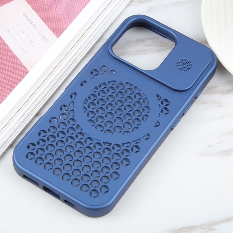 For iPhone 16 Pro Max Pure Color Honeycomb Aromatherapy MagSafe Phone Case