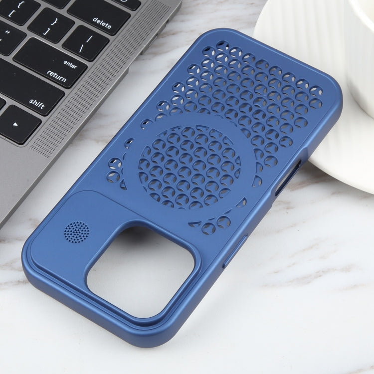For iPhone 16 Pro Max Pure Color Honeycomb Aromatherapy MagSafe Phone Case