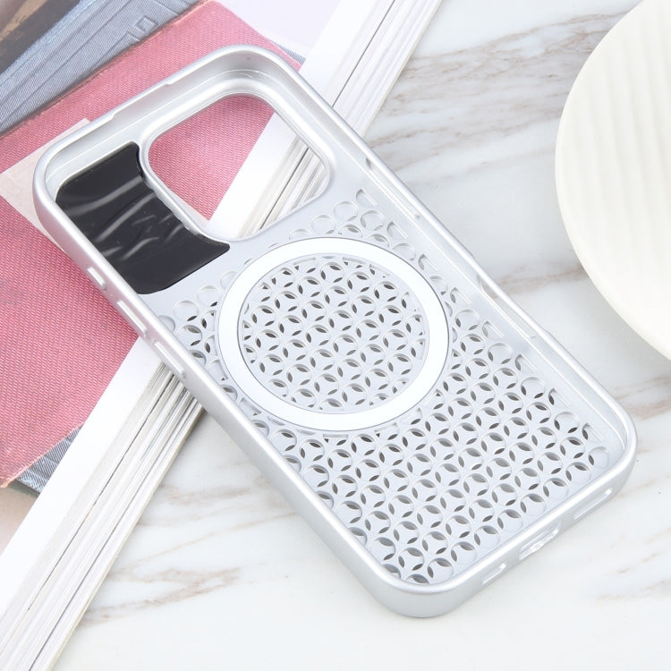 For iPhone 16 Pro Pure Color Honeycomb Aromatherapy MagSafe Phone Case