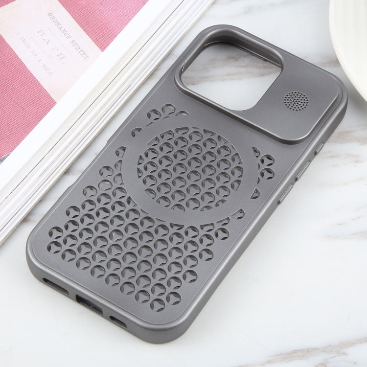 For iPhone 16 Pro Pure Color Honeycomb Aromatherapy MagSafe Phone Case