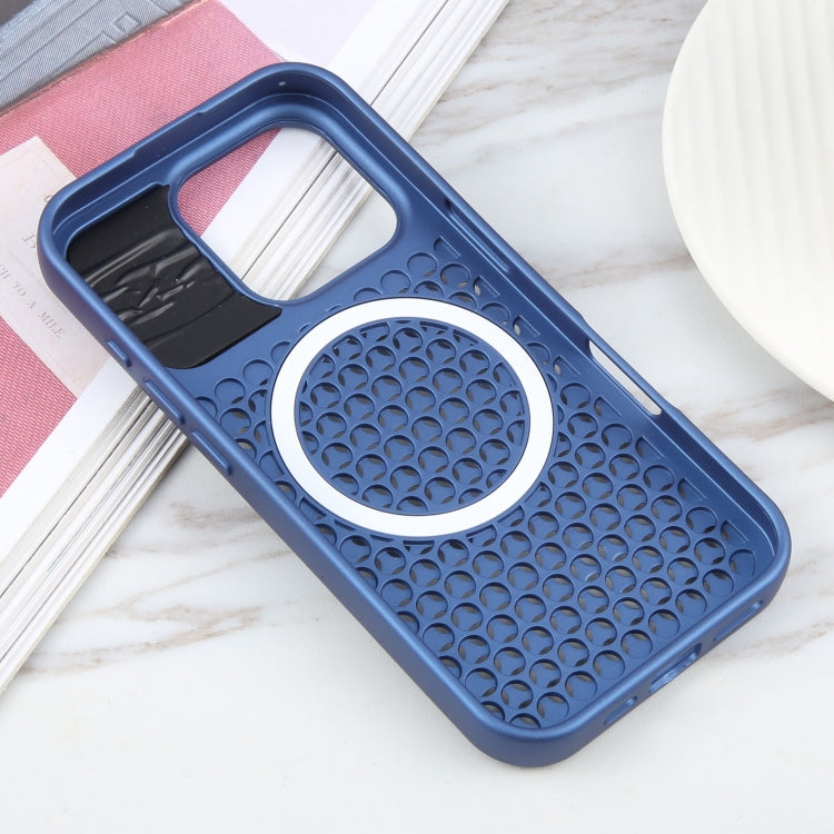 For iPhone 16 Pro Pure Color Honeycomb Aromatherapy MagSafe Phone Case