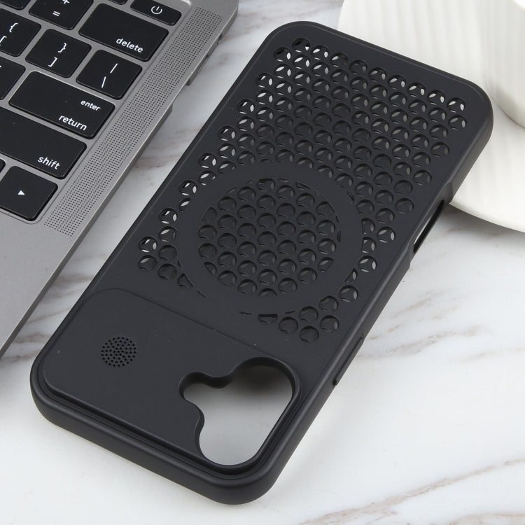 For iPhone 16 Plus Pure Color Honeycomb Aromatherapy MagSafe Phone Case