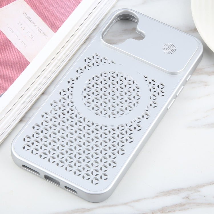 For iPhone 16 Plus Pure Color Honeycomb Aromatherapy MagSafe Phone Case
