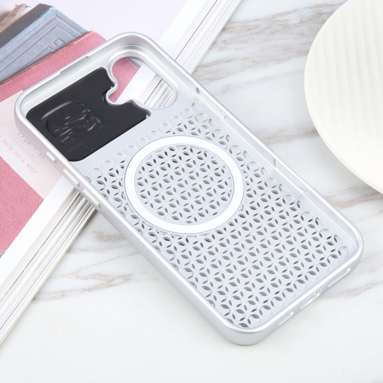 For iPhone 16 Plus Pure Color Honeycomb Aromatherapy MagSafe Phone Case
