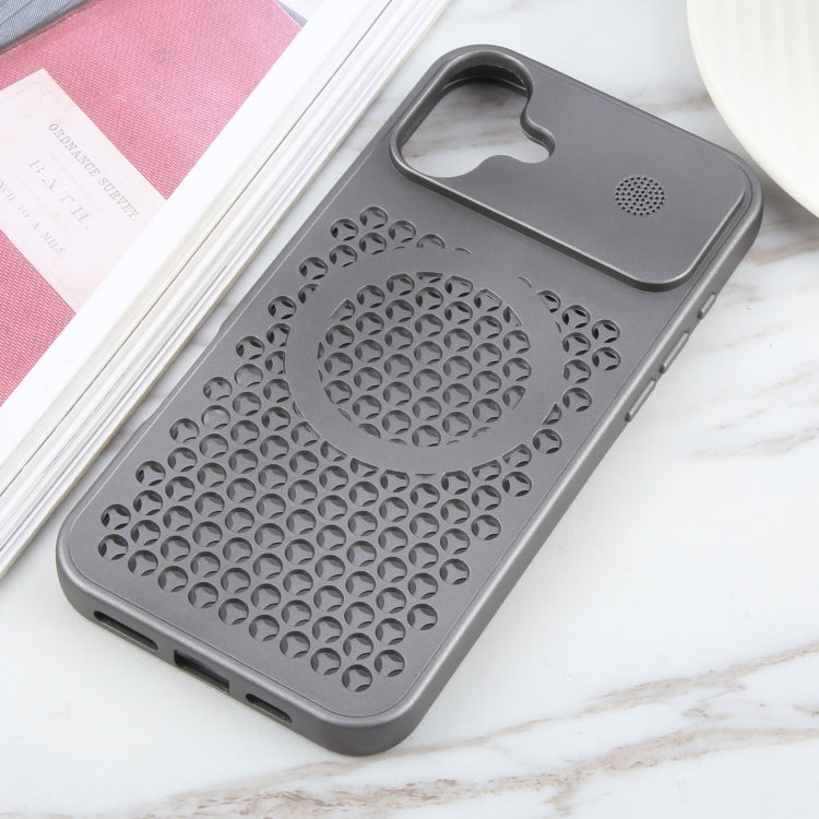 For iPhone 16 Plus Pure Color Honeycomb Aromatherapy MagSafe Phone Case