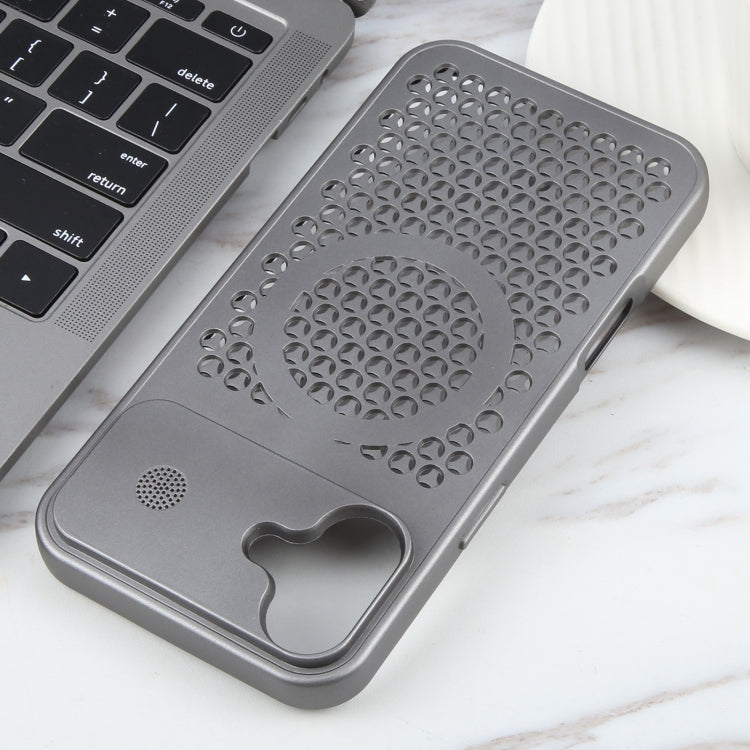 For iPhone 16 Plus Pure Color Honeycomb Aromatherapy MagSafe Phone Case