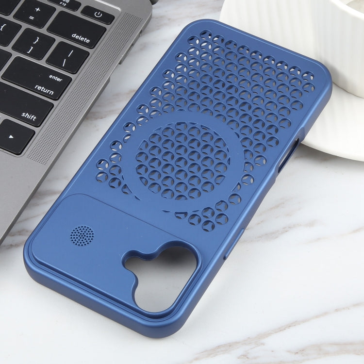 For iPhone 16 Plus Pure Color Honeycomb Aromatherapy MagSafe Phone Case