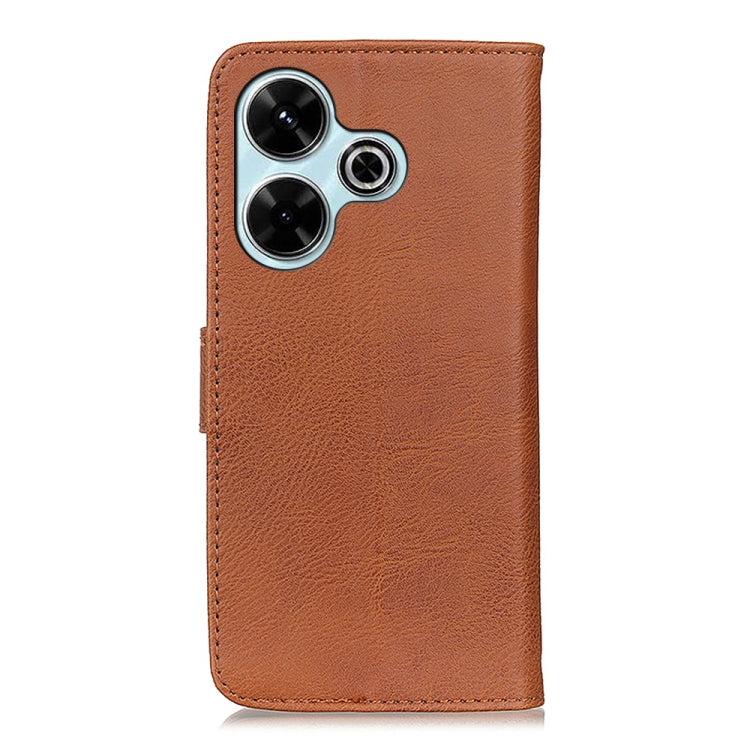 For Xiaomi Redmi 13 4G KHAZNEH Cowhide Texture Horizontal Flip Leather Phone Case