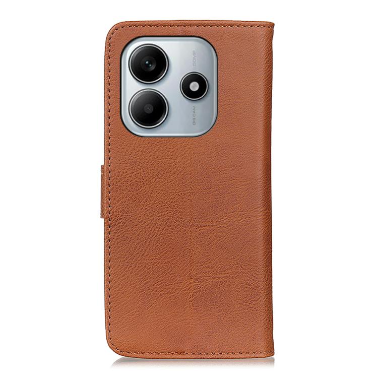For Redmi Note 14 4G 164.84mm KHAZNEH Cowhide Texture Horizontal Flip Leather Phone Case