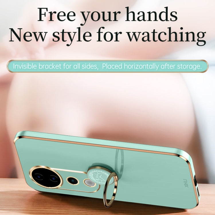 For vivo S19 Pro XINLI Straight Edge 6D Electroplate TPU Phone Case with Ring Holder