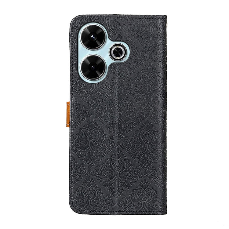 For Xiaomi Redmi 13 4G European Floral Embossed Leather Phone Case