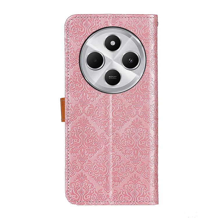 For Redmi 14C 4G European Floral Embossed Leather Phone Case