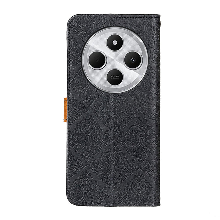 For Redmi 14C 4G European Floral Embossed Leather Phone Case