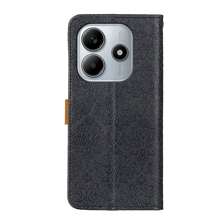 For Redmi Note 14 4G 163.25mm European Floral Embossed Leather Phone Case