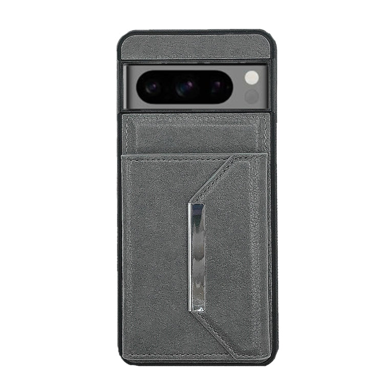 For Google Pixel 6 Solid Color Metal Buckle Card Slots Bag Phone Case