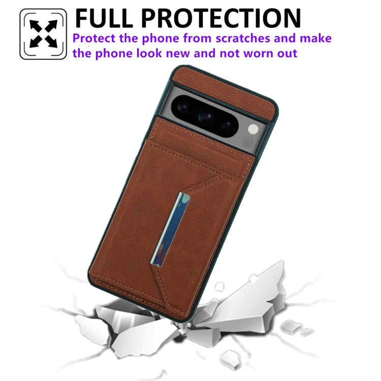 For Google Pixel 6 Pro Solid Color Metal Buckle Card Slots Bag Phone Case