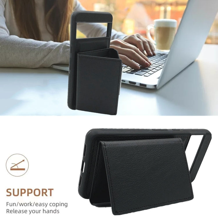 For Google Pixel 6 Pro Solid Color Metal Buckle Card Slots Bag Phone Case